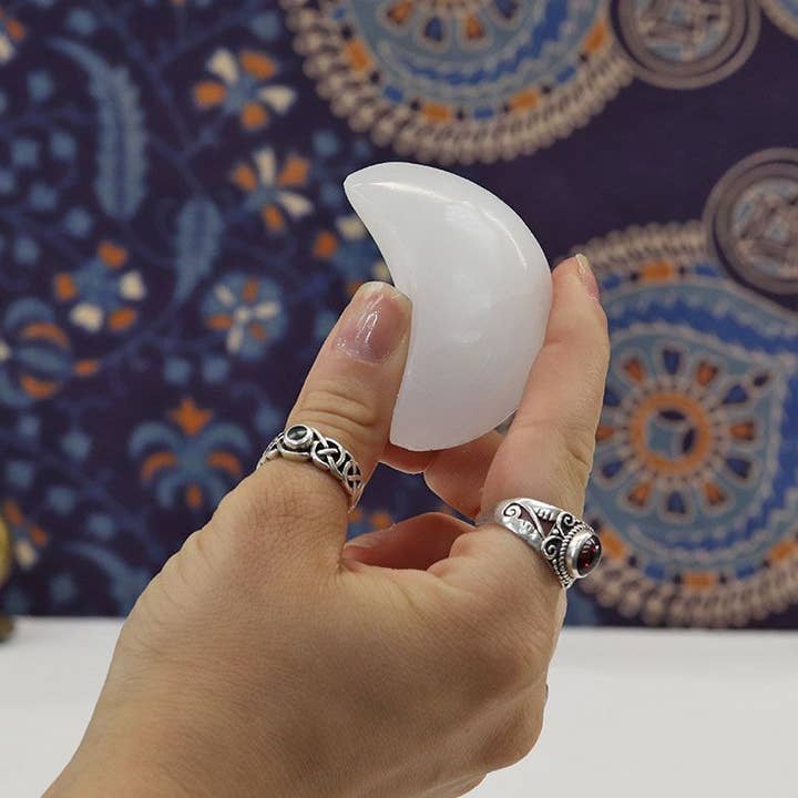 Natures Artifacts Inc - Wholesale Spiritual Stone/Crystal - Selenite Half Moon | Healing Selenite Moon10