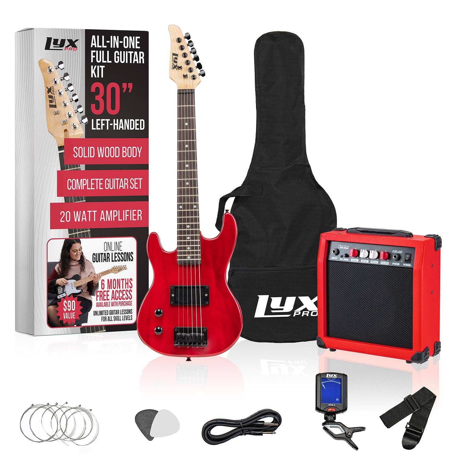 LyxPro – Instrumento musical por atacado – Guitarra elétrica de 30” para crianças com acessórios e amplificador6