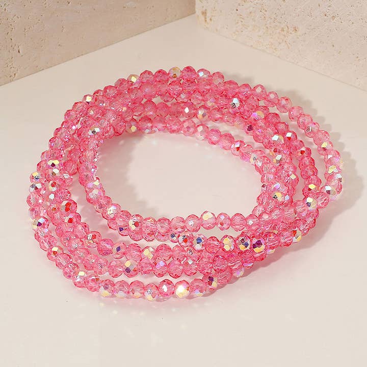 Sensibling Corp. - Wholesale Jewelry Set - 5PCS - Sparkling Faceted Beaded Stackable Stretch Multi Layered Bracelet6