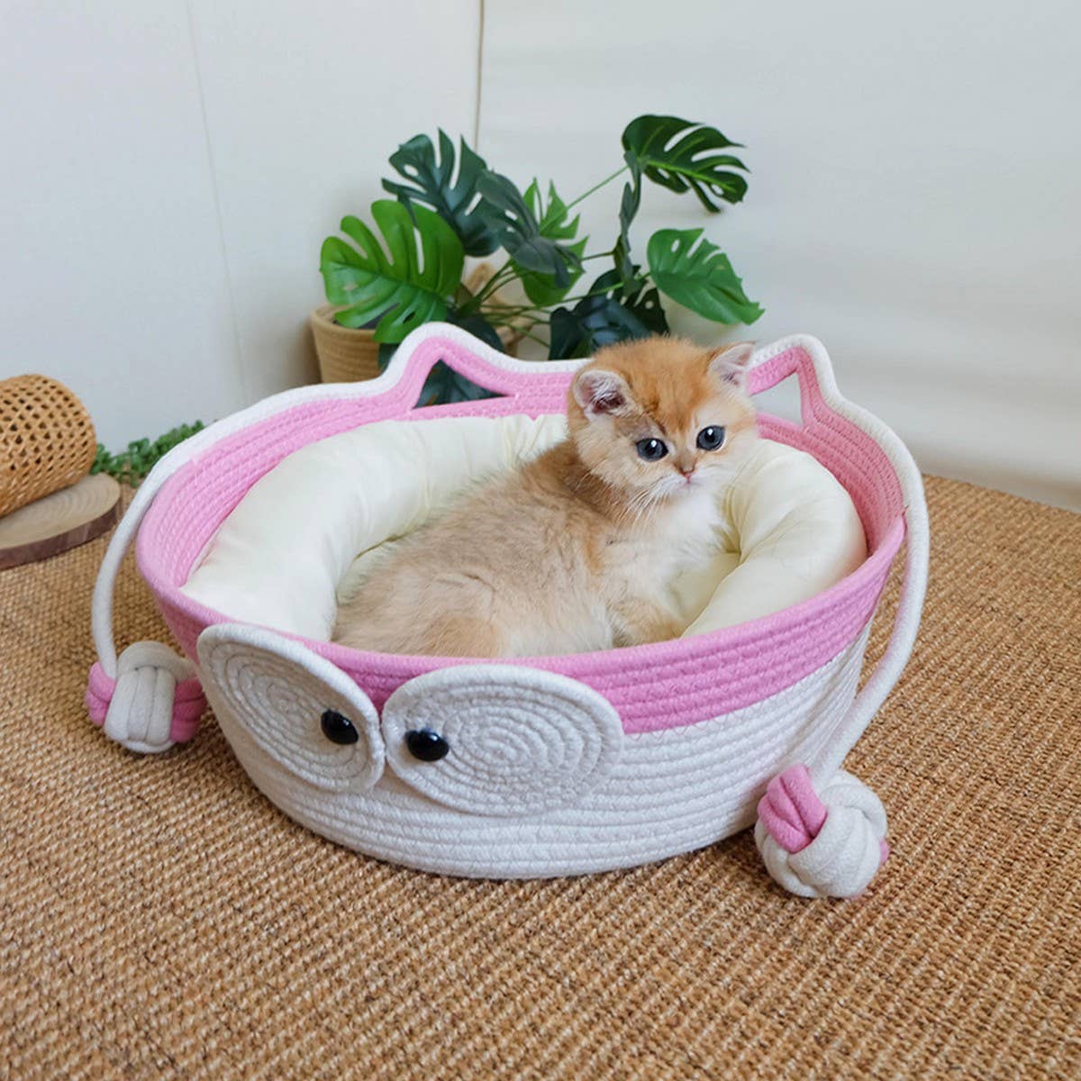 PAWPAWwholesale - Wholesale Pet Bed - Cat - Woven Cat House with Toy Ball for All Seasons_CWMM656119