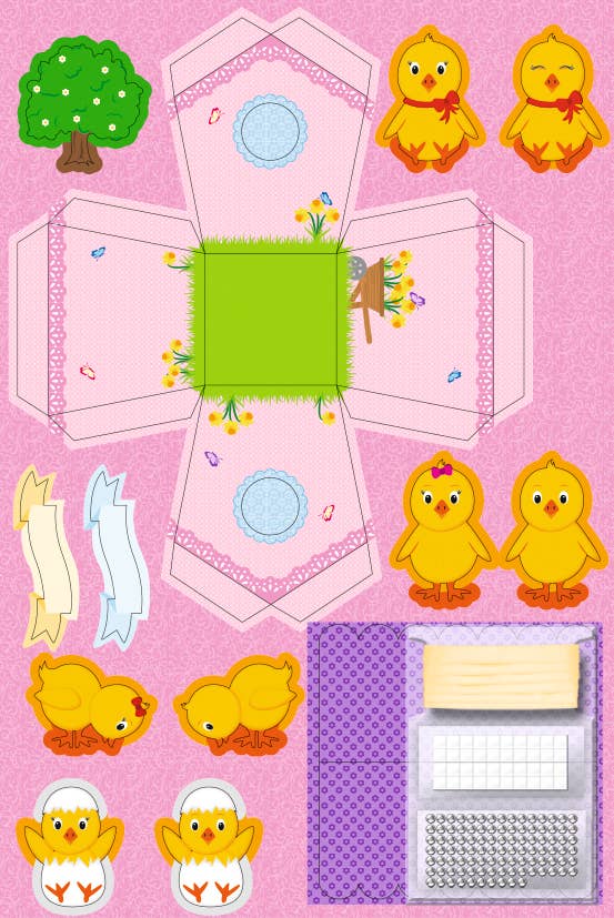 URSUS® / Buntpapierfabrik Ludwig Bähr GmbH & Co. KG - Wholesale DIY Craft Kit - Paper Birdhouses “Chicks”2