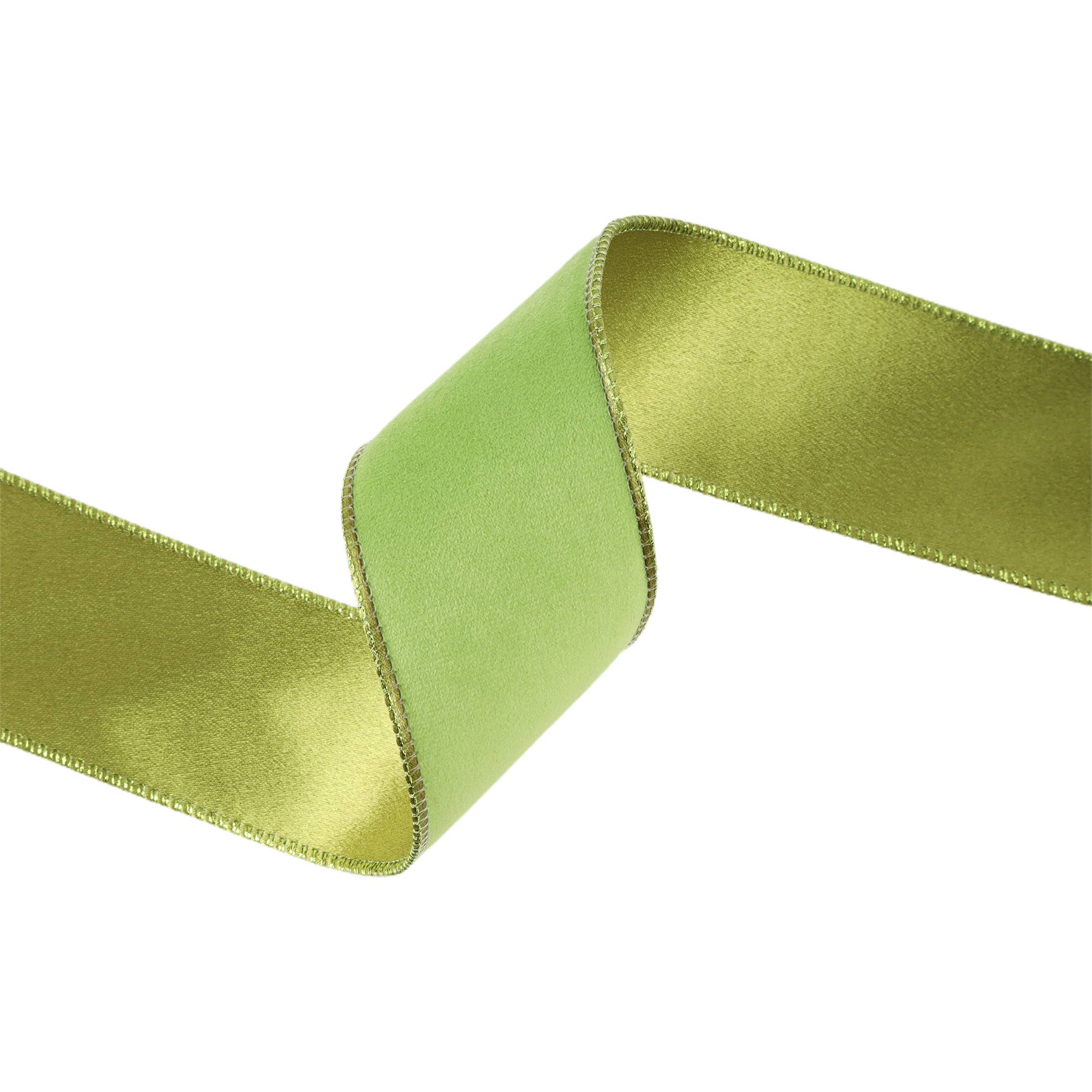 LA Ribbons Wholesale - Wholesale Ribbon - Gift Wrapping - 2 1/2" Reversible Classic Velvet Wired Ribbon | Lime/Shimmer Lime | 10 Yard Roll4