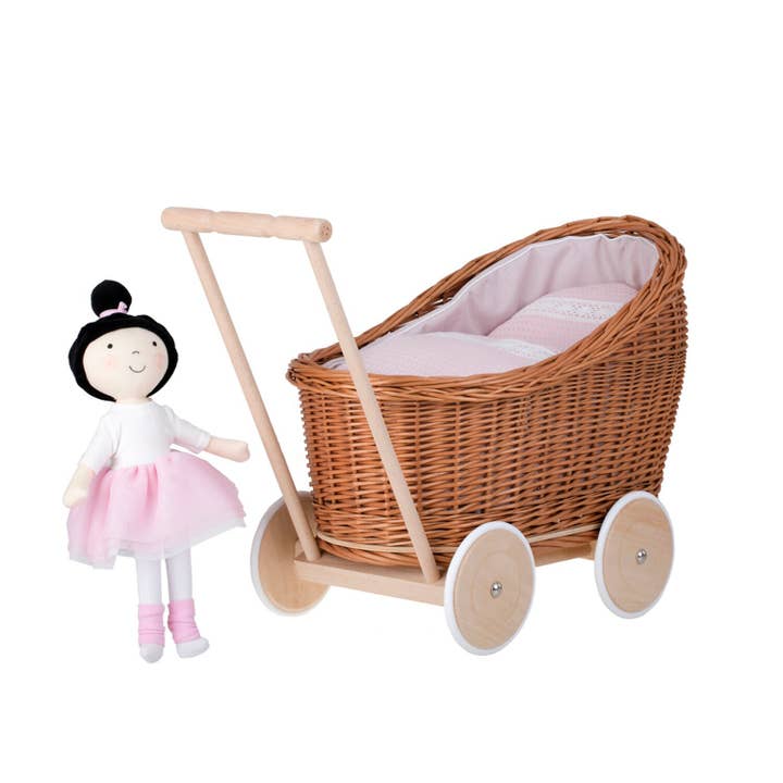 The Wicker Stories – wholesale Doll pram – Kids – Wicker Baby Carriage, Wicker Doll Stroller