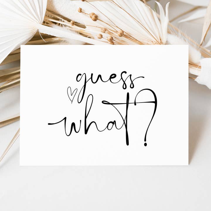 Pregnancy Announcement Card for Family Guess What for wholesale by Coco Press