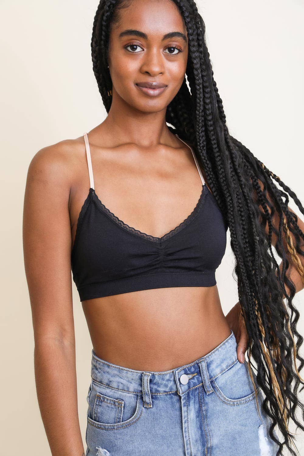 Leto Accessories - Vendita all'ingrosso Bralette - Donna - Bralette a reticolo floreale femminile e carina — Leto Original3