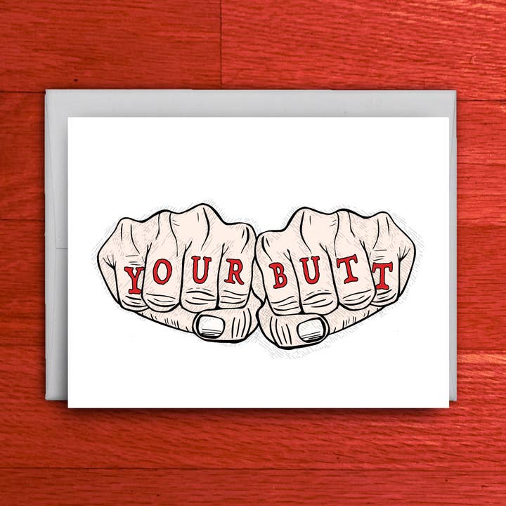 tiny - Wholesale Love Card - Knuckle Tattoo Love Card | Your Butt0