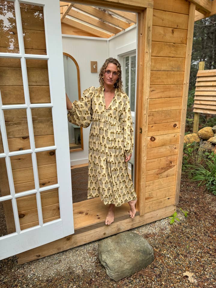 Florawear.co - Wholesale Dress - Women's - organic cotton flowy puff sleeve pockets long dress
