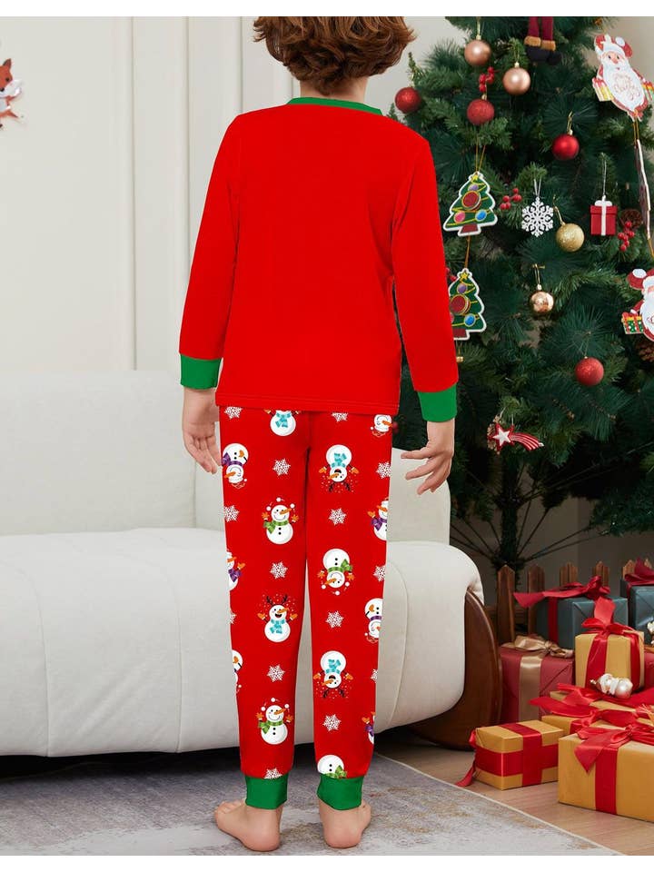 Anna Kaci Wholesale - Wholesale Sleepwear set – Unisex - Family Matching Merry Christmas Snowman Print Pajama Set1