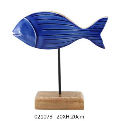 Faye - Wholesale Decorative Figurine - Striped Fish on Rod Gm 'Seychelles' 20 X 5 X H.20 cm0
