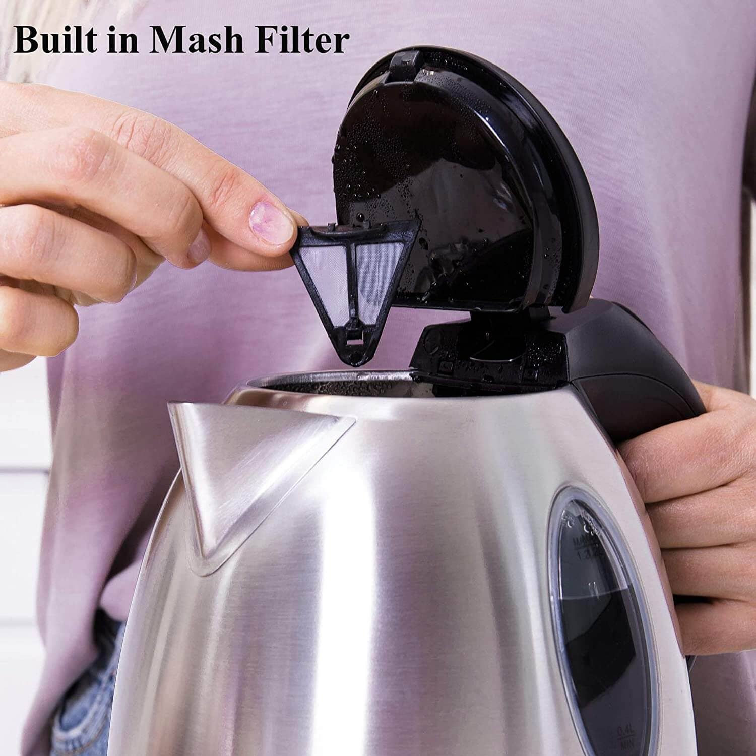 Mixpresso - Wholesale Electric Kettle - Mixpresso Stainless Steel Electric Kettle Cordless Pot 1.2L 1500W Strong Fast Boiling Pot, Water Boiler With Boil Dry Protection3