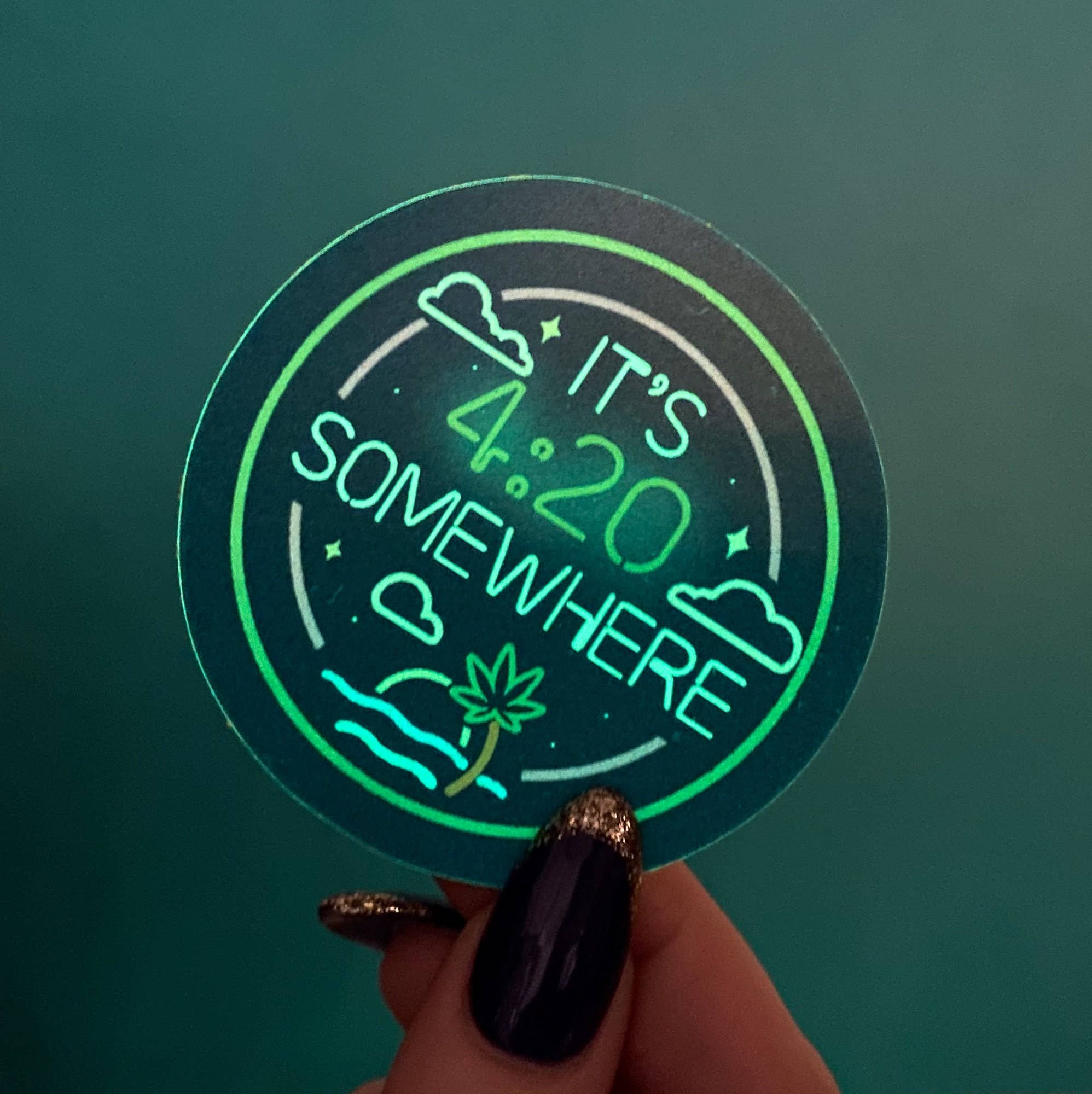 Chelzart - Wholesale Sticker - It's 4:20 Somewhere Sticker | Gifts For Stoners |2