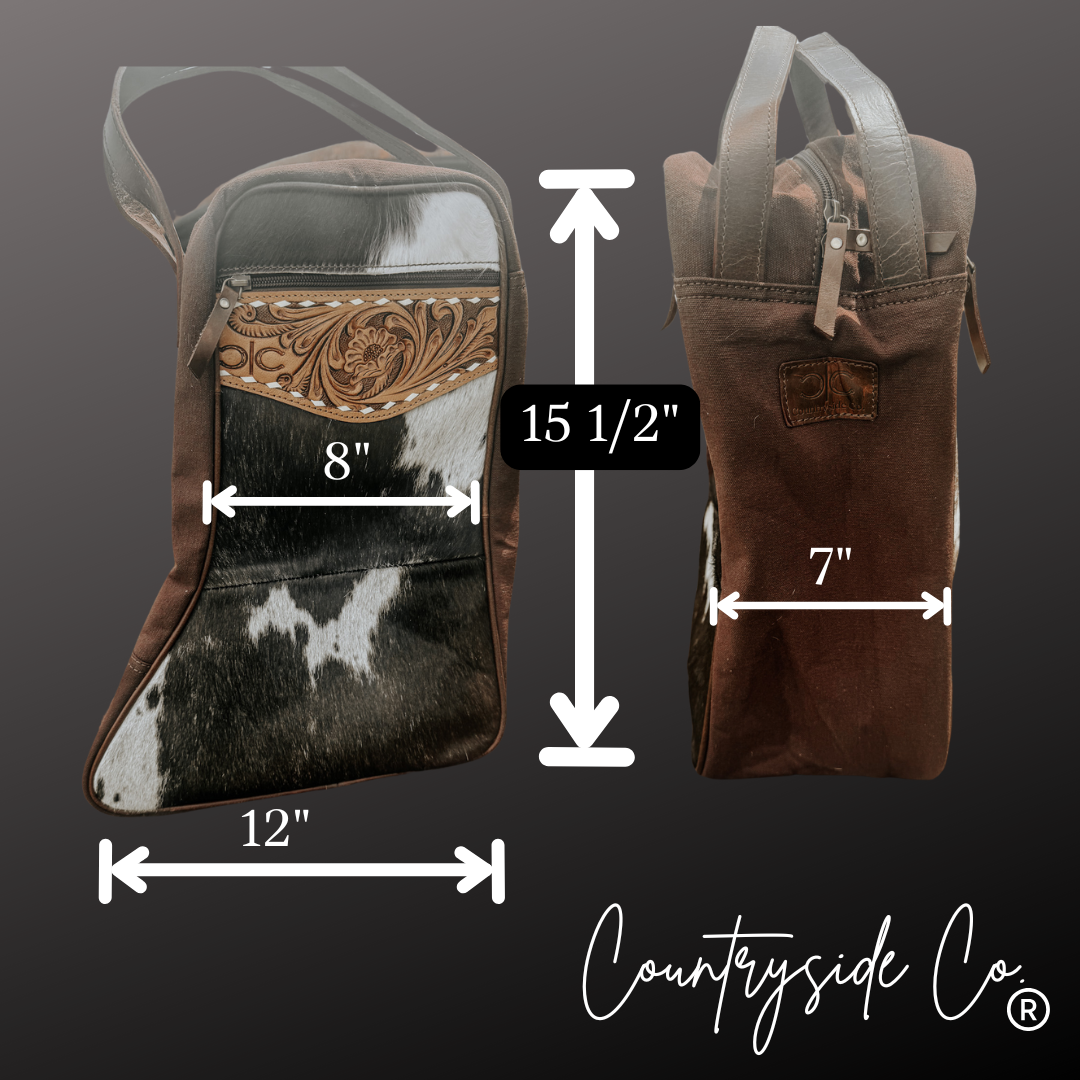 Texas Western Cowhide Bags and More - Wholesale Weekender Bag - Unisex - Cowhide Boot Bag, Travel Overnight Bag for him or her2