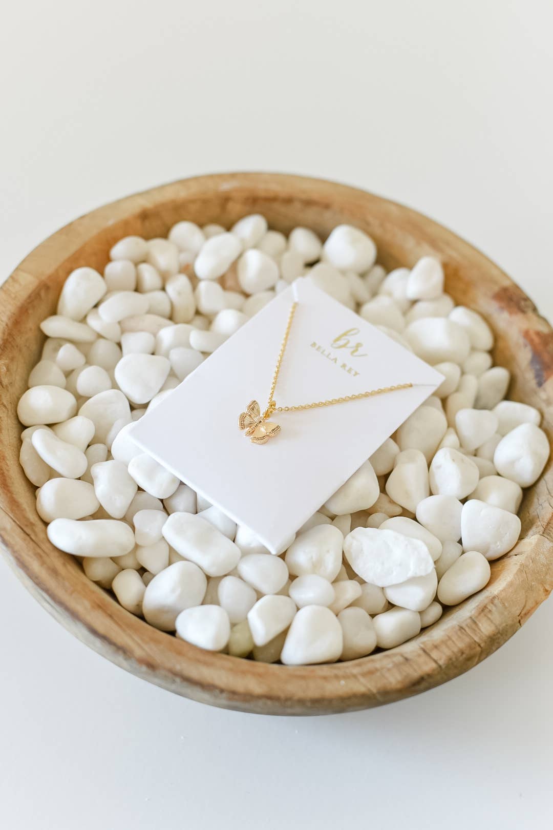 Bella Rey jewelry - Wholesale Pendant/Charm Necklace - The Gabrielle dainty butterfly necklace 18k gold plated