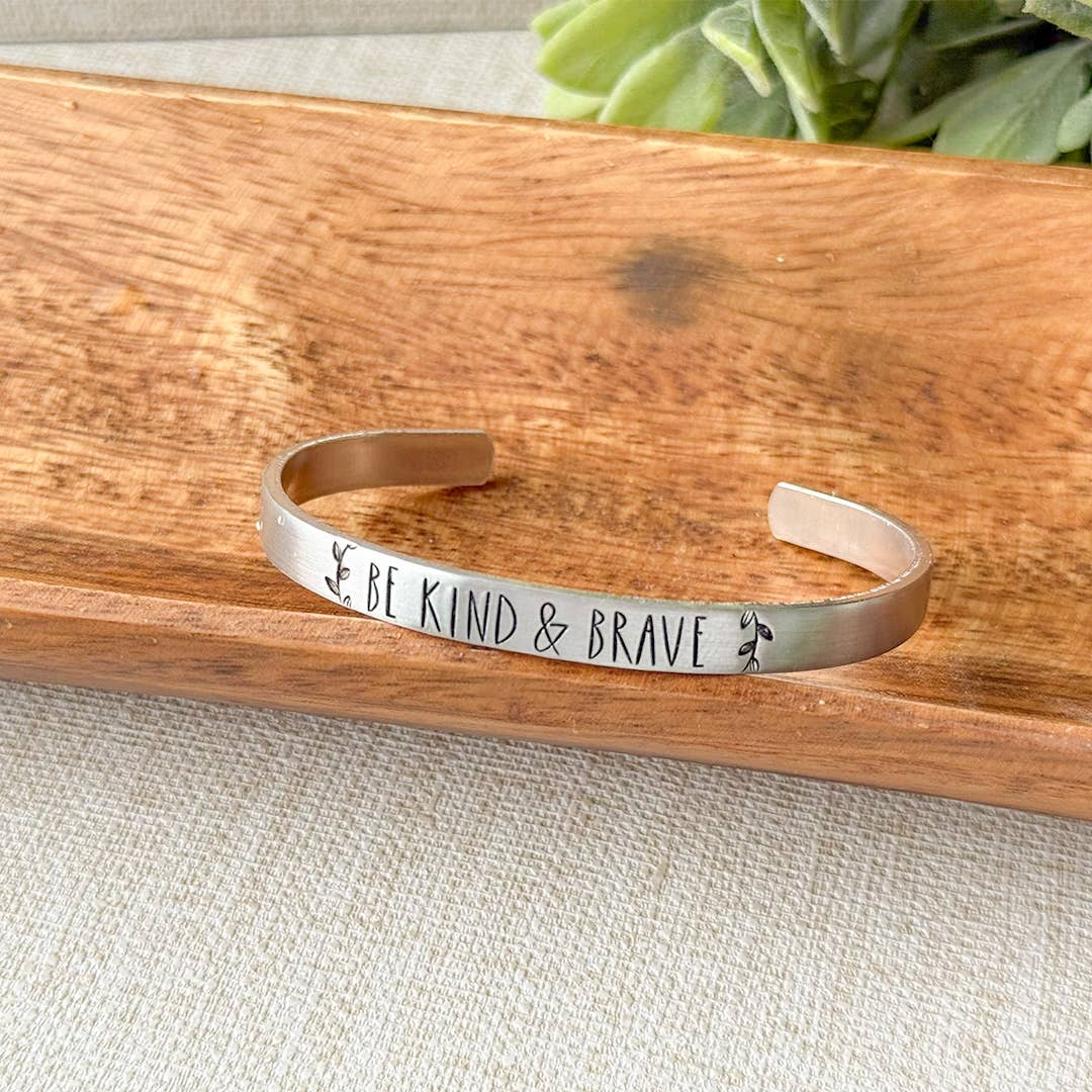 Katy Ryan Designs - Wholesale Cuff Bracelet - Be Kind and Brave – Hand Stamped Cuff Bracelet1