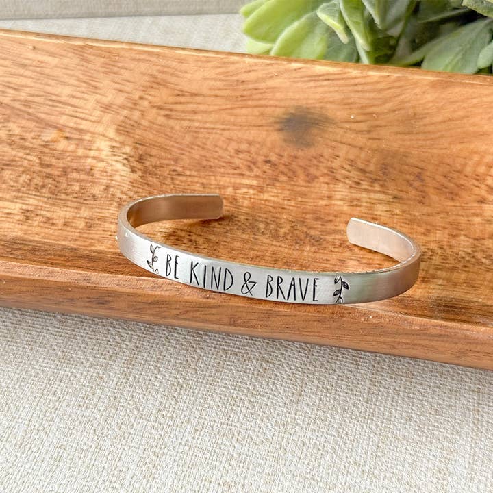 Katy Ryan Designs - Wholesale Cuff Bracelet - Be Kind and Brave – Hand Stamped Cuff Bracelet1