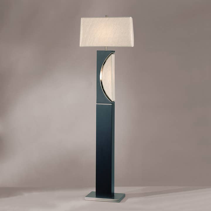 Nova of California - Vente Lampes sur pied - Lampadaire contemporain Half Moon gris anthracite de 63 po