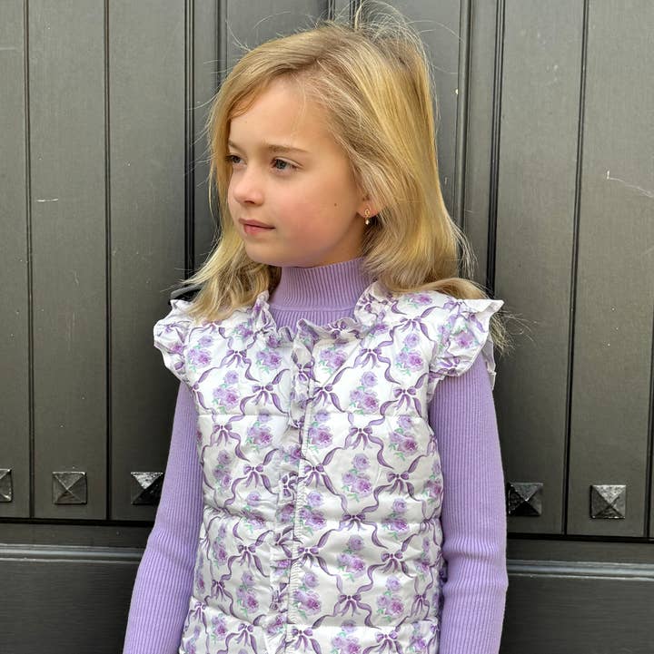 Clover Cottage - Wholesale Outerwear Vest - Kids - Violet Vine Girls Vest0