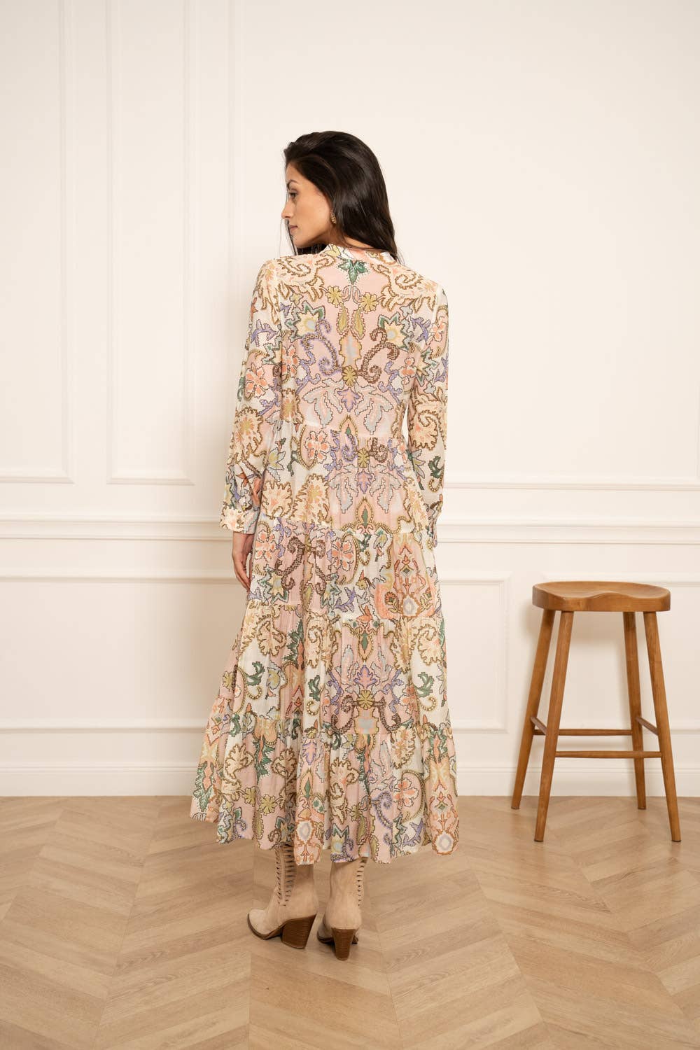 CHOKLATE PARIS - Vente Robe – femme - Robe imprimée fleurie Marbella en soie (S-M-L-XL) - CK0811213