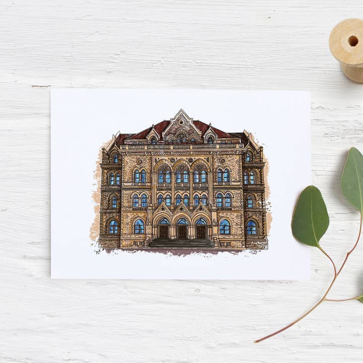 Vecchia carta dell'ufficio postale e del tribunale degli Stati Uniti per la vendita all'ingrosso da parte di Atelier Nazli Brush