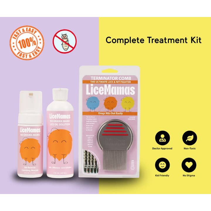 Lice Mamas Lice Treatment Kit – Oil, Mousse & Comb for wholesale by Lice Mamas, LLC
