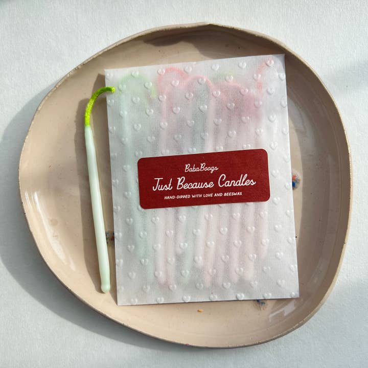 Just Because Candles, Hand-dipped Beeswax (Set of 12) for wholesale by BabaBoogs Candles
