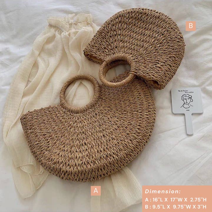 DrifWoo - Venta al por mayor Bolsa de asa- Mujer - Bolsos de Mano Artesanales Tejidos a Mano en Forma de Media Luna3