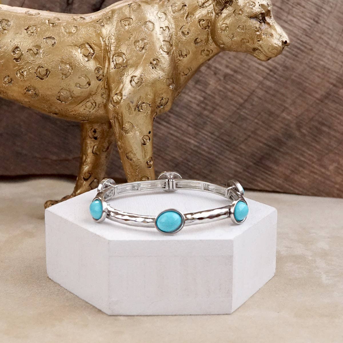 PennyLine inc - Wholesale Bangle Bracelet - Desert Orbit – Turquoise Station Stretch Bangle0
