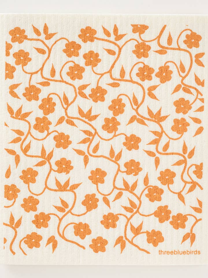 Honey Vines Swedish Dishcloth for wholesale by Three Bluebirds Swedish Dishcloths