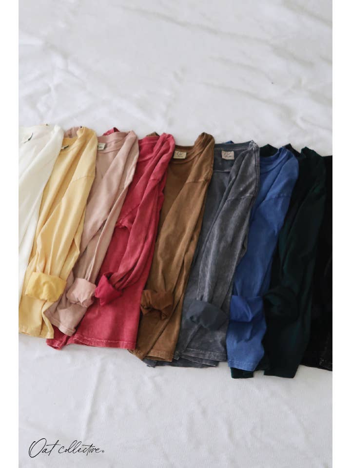 OAT COLLECTIVE - Wholesale T-Shirt - Women's - PREMIUM BASIC Mineral Washed Long Sleeve5