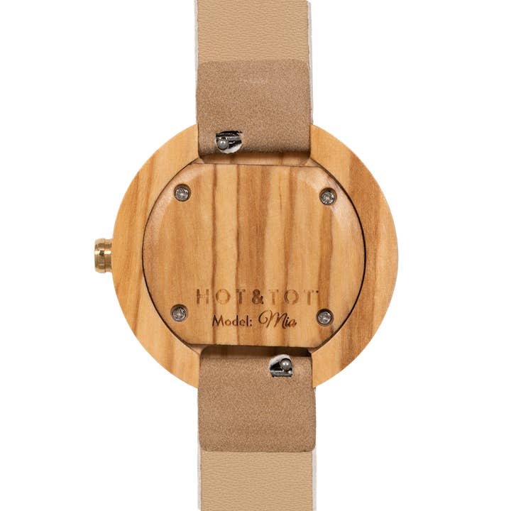 HOT&TOT - Wholesale Polshorloge - Dames - MIA | Houten horloge voor dames | Veganistisch | Duurzaam | Goud2