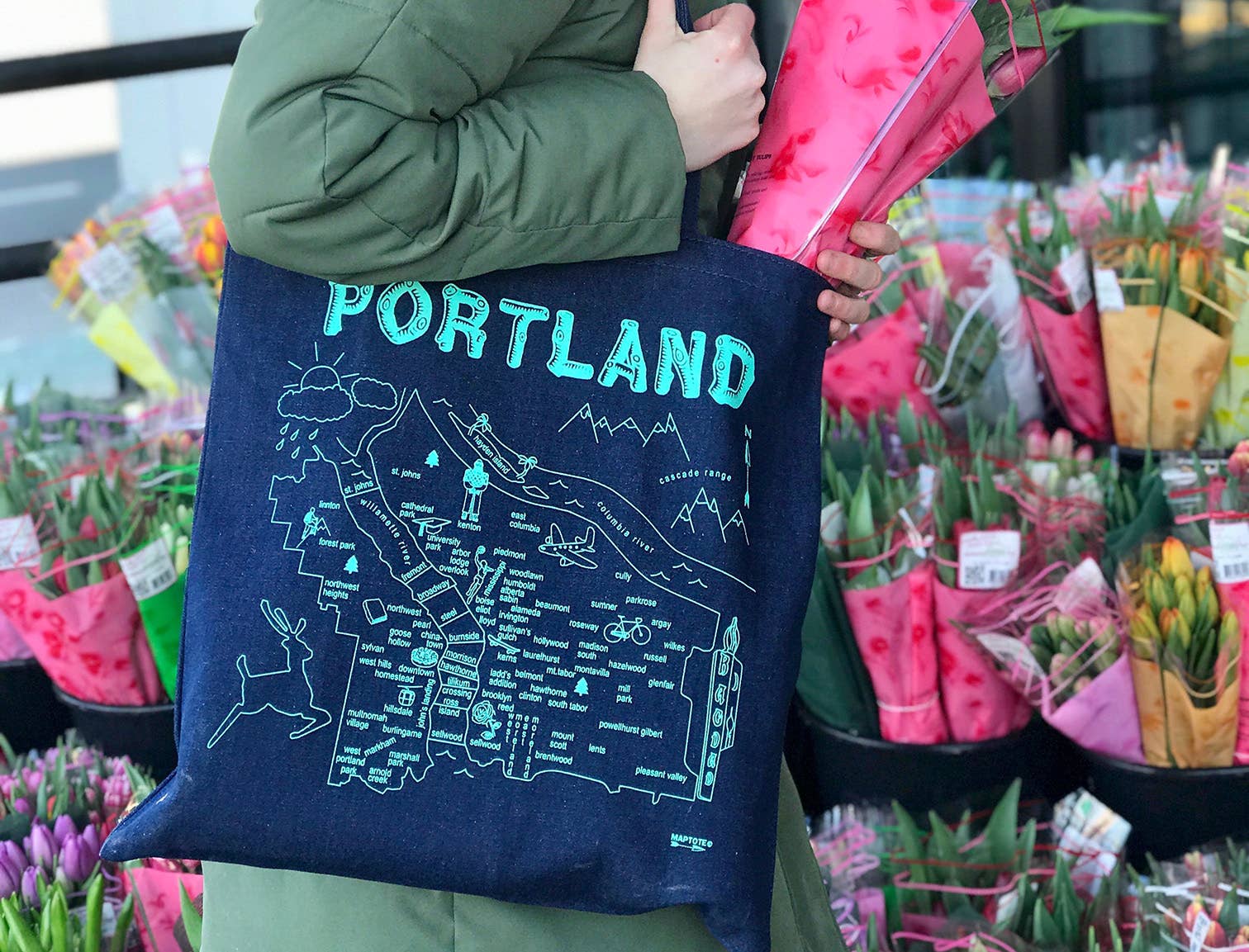 Maptote - Wholesale Tote Bag - Unisex - Portland Denim Tote2