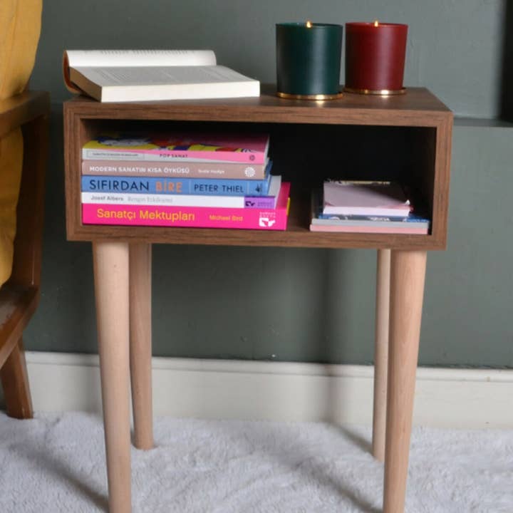BERA DESIGN LTD - Wholesale Side Table - 2 Pieces Set- Magic Modern Walnut Bedside / Nightstand Table