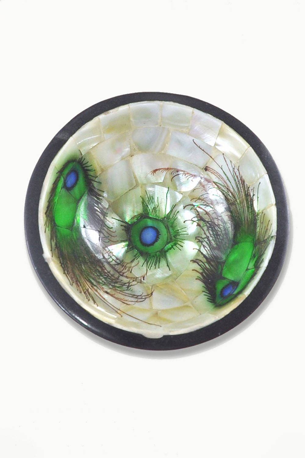 Multicolor Peacock Feather MOP Altar Bowl for wholesale on Faire1