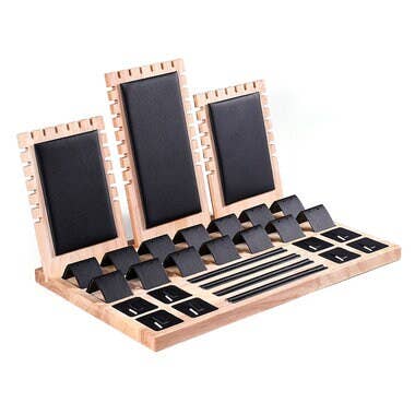 Zakka - Wholesale Jewelry Stand & Display - Wooden Jewelry Display Showcase Set Necklace Pendant Ring8