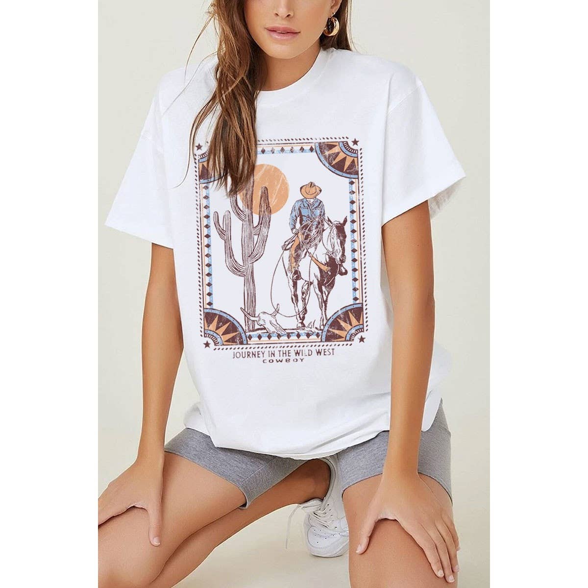 HRTandLUV - Vendita all'ingrosso Tunica - Donna - TOP GRAFICO MINERALE OVERSIZE VIAGGIO NEL SELVAGGIO WEST2