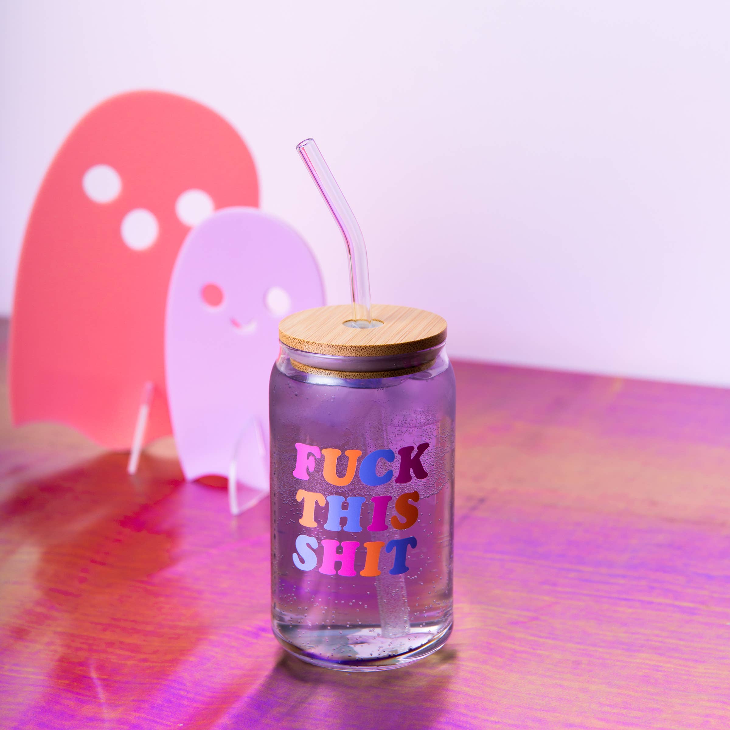 Talking Out of Turn - Wholesale Drinking Glass/Cup - Can Glass w/Lid + Straw TOP SELLER!13