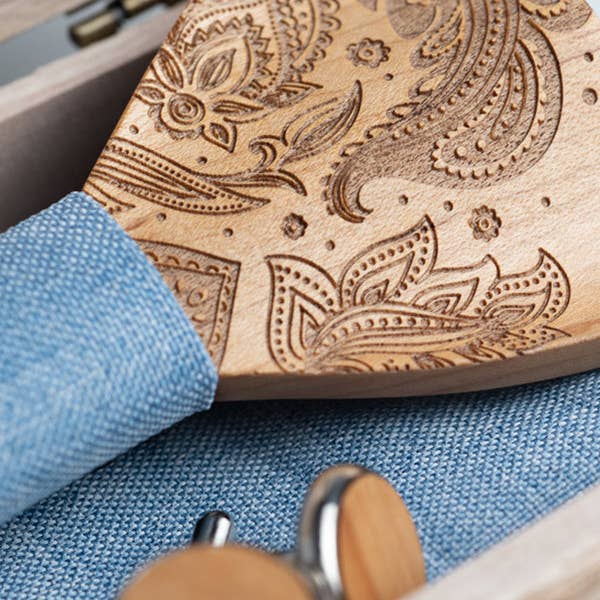 Wood&Chic - Vendita all'ingrosso Papillon - Uomo - Scatola Papillon Uomo in Legno - Davidia