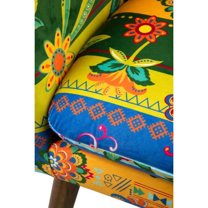 Bergamaschi & Vimercati S.p.a. - Wholesale Chair - Gipsy Soul Excelsa Armchair in plywood and velvet-effect polyester – Multicolor floral print5