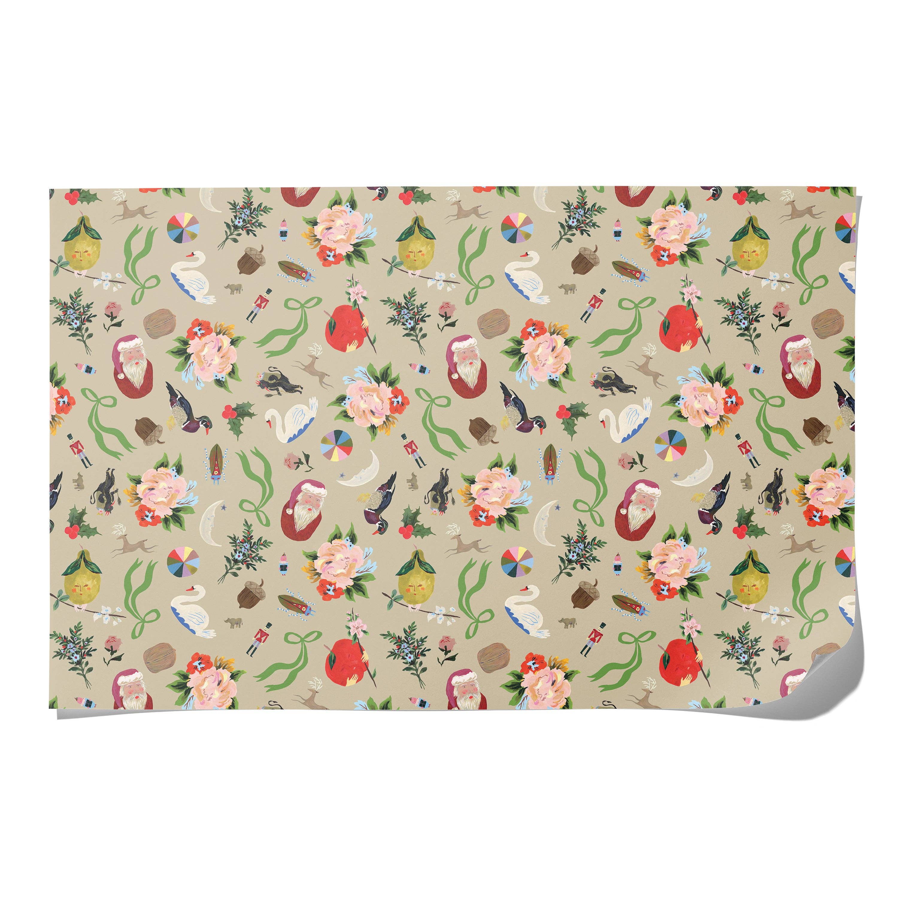 Red Cap Cards - Wholesale Flat Wrap - Merry Christmas to You wrapping paper2