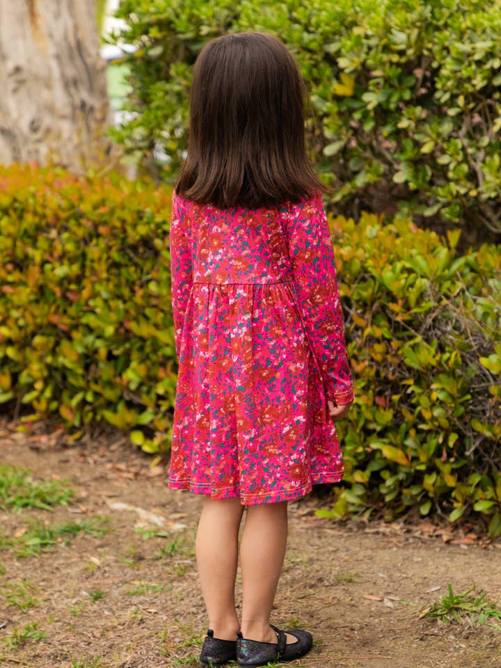 Tickled Teal - Wholesale Dress - Kids - Printed Long Sleeve Little Girls Dress