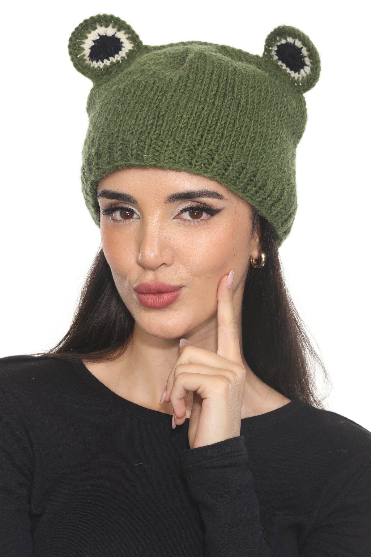 Lakhays Collection Inc. - Vente Bonnet – femme - Bonnet Vert Grenouille en Laine0