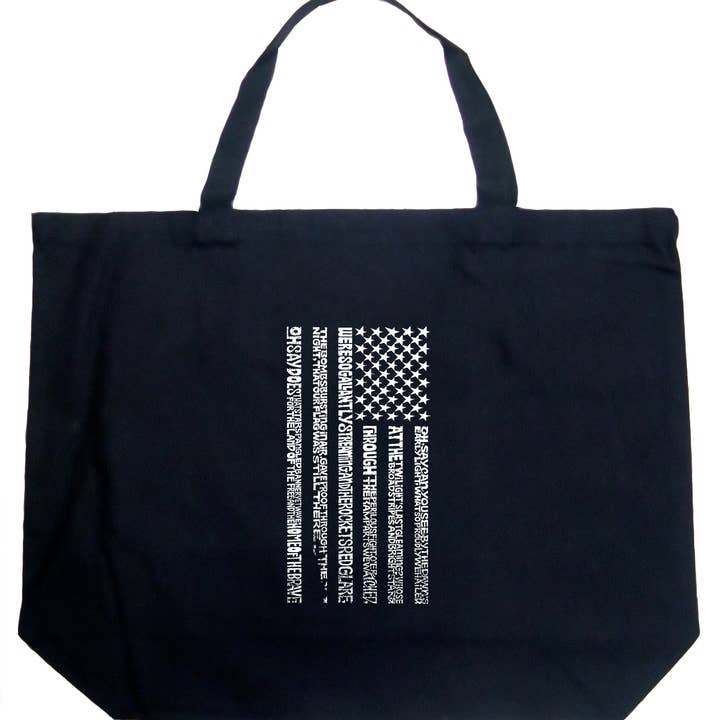 LA Pop Art Word Art Tote Bag - National Anthem Flag for wholesale by LA Pop Art