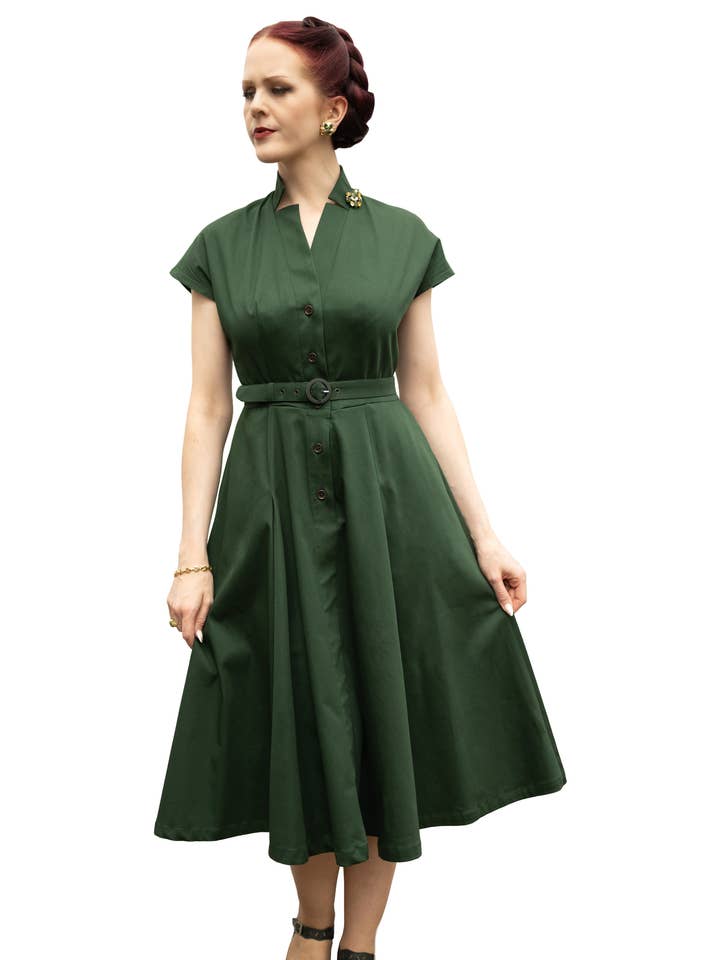 Elisa - robe cintrée des années 50 avec manches intégrées pour la vente par Gabriele Sabe