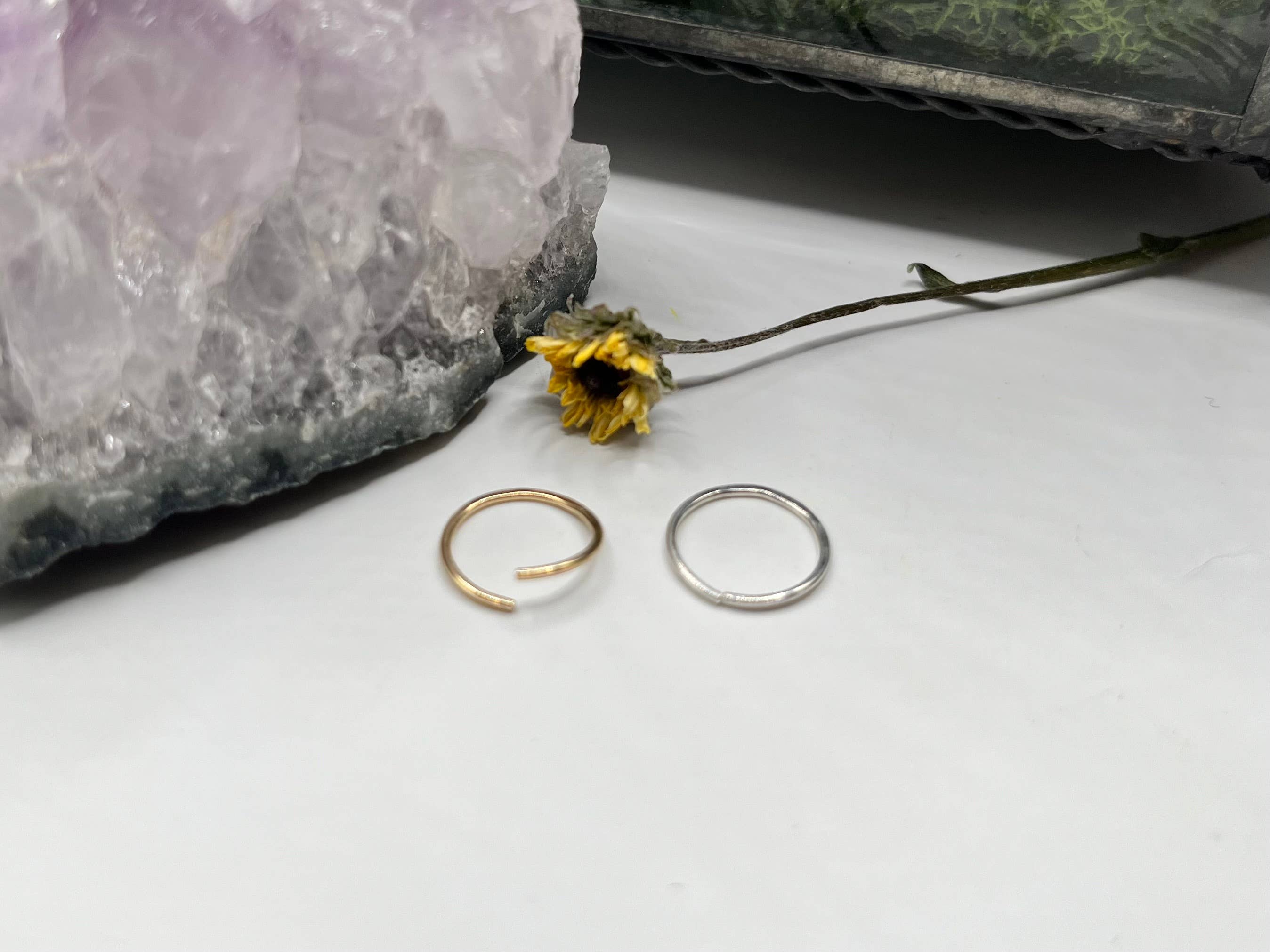 Rachel Renee Jewelry - Wholesale Nose Ring - MAYA Hammered Nose Ring Hoop - Sterling or Gold Fill3