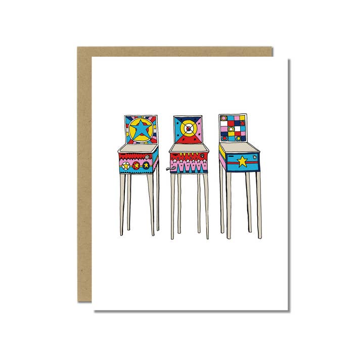 Pinball Greeting Card for wholesale by Sloe Gin Fizz