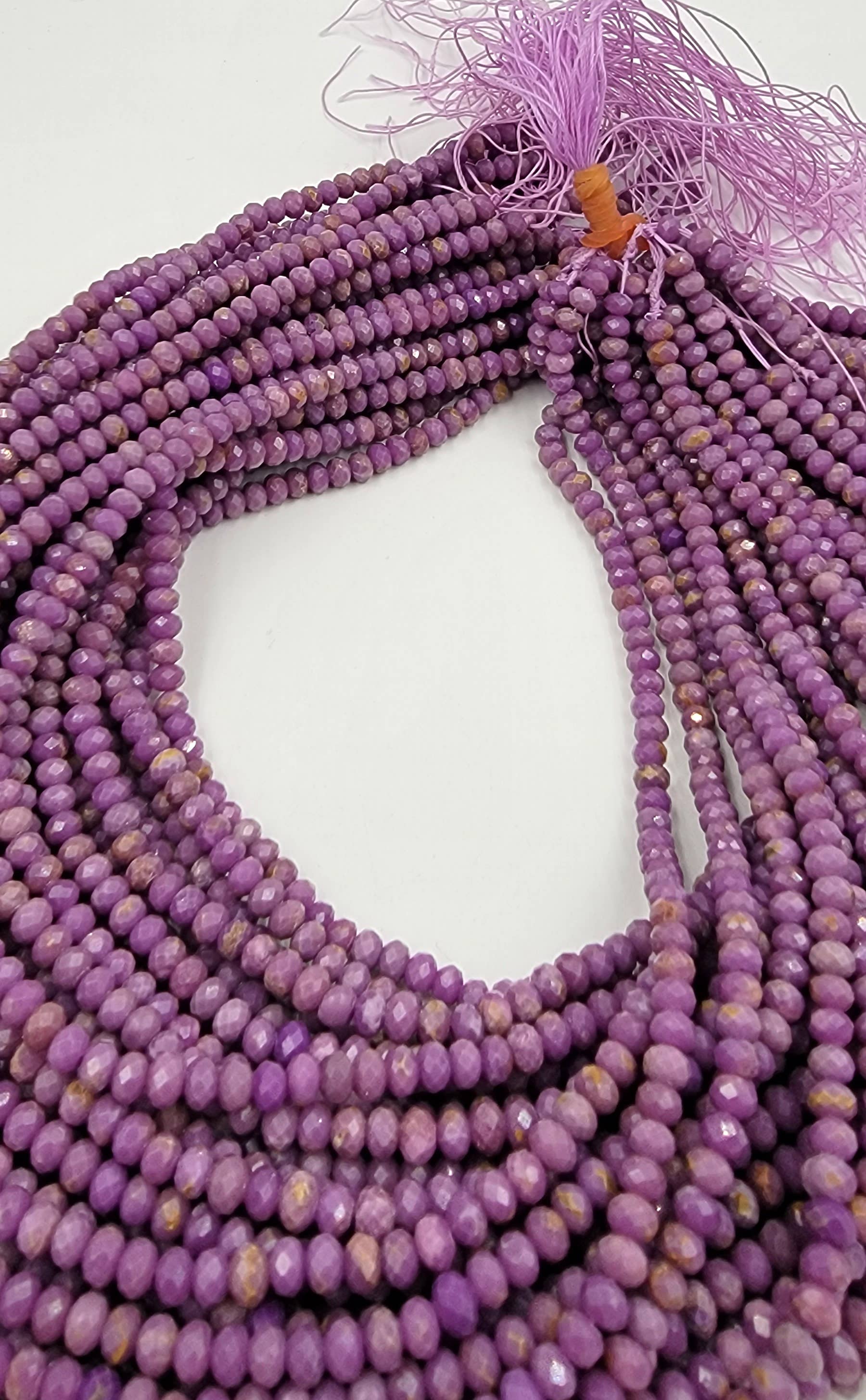 Beads Creation - Wholesale Beads - Natural Phosphosiderite Faceted Rondelle Genuine Bead PRP6272