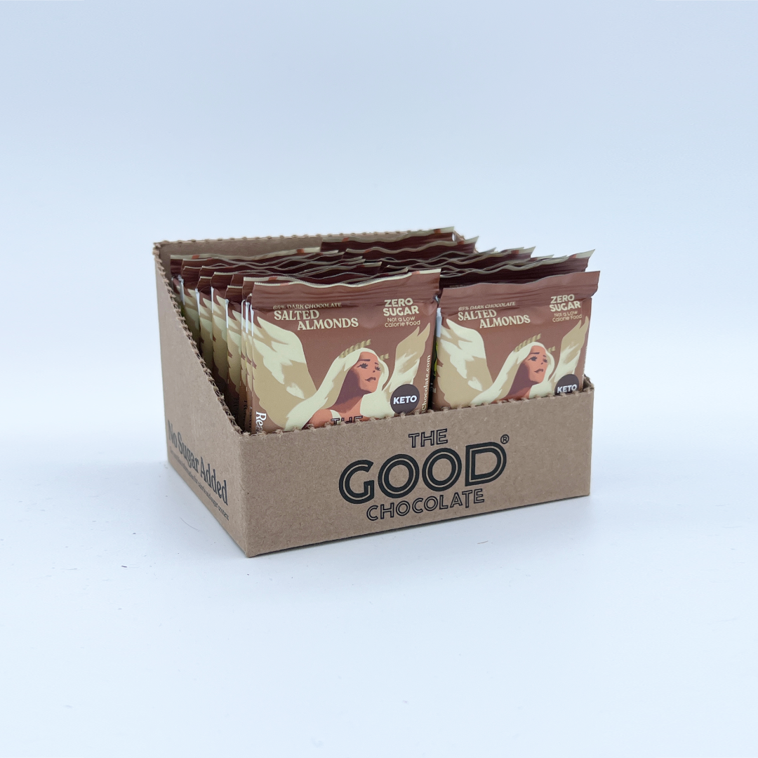 The Good Chocolate – wholesale Chokladkaka – Saltade mandlar Choklad Square/0,4 oz3