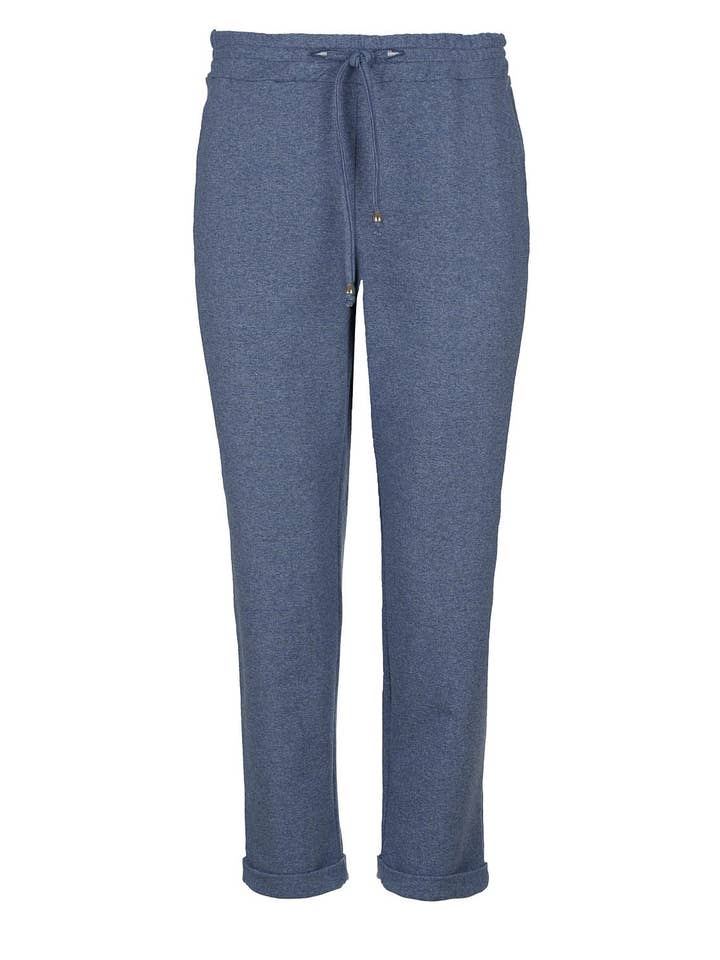 Indigo Mélange Cropped Sweatpants for wholesale by conquista