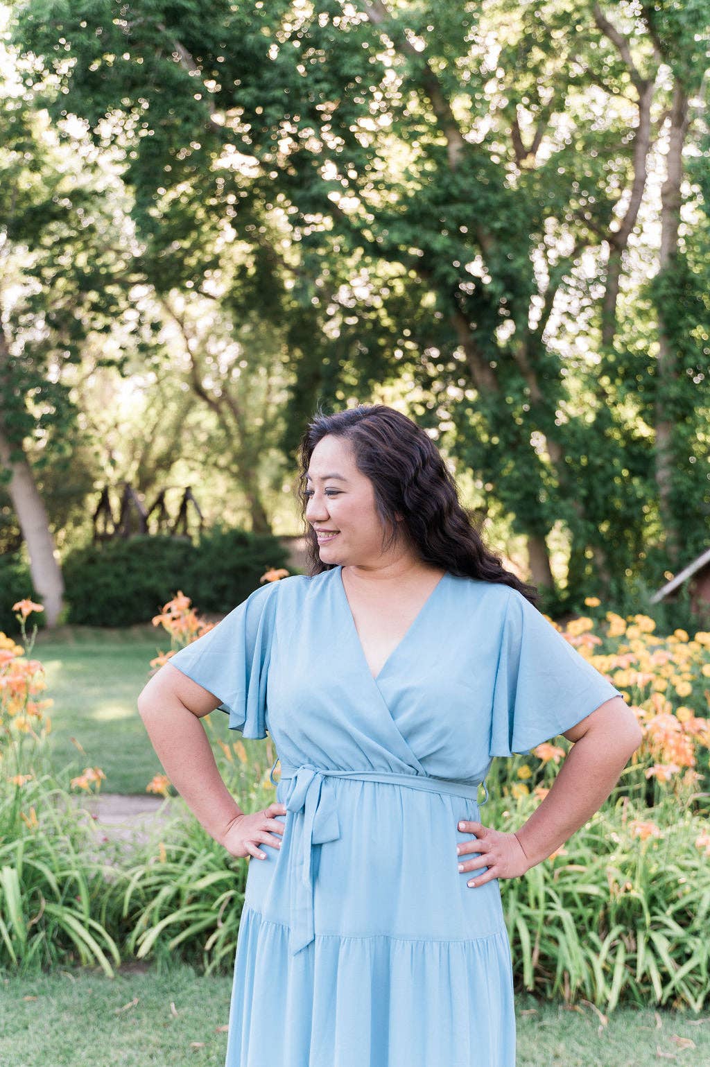 Peony Alley - Vendita all'ingrosso Vestito - Donna - Abito midi tinta unita color ambra8