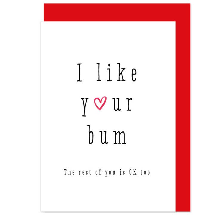 I Like Your Bum Card for wholesale by Bow & Bell